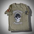 CnP Choppers n Partys - Oliv Grün Bandana Skull (Herren) T-Shirt Oliv Grün Totenkopf Biker Motorrad