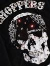 CnP Strass Black Bandana Skull talliert mit Glitzersteine (Damen) T-Shirt Schwarz Totenkopf  Motorrad